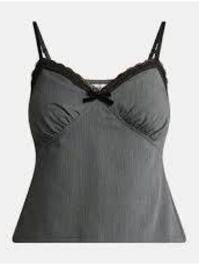 Women's Gray Lace-Trim Cami Top